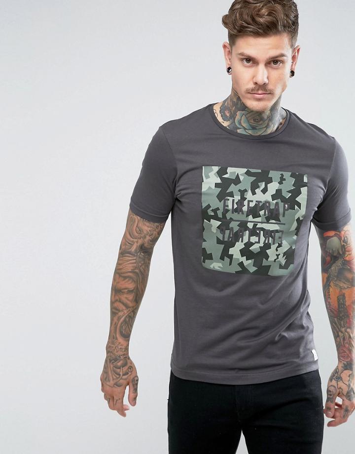 Firetrap Camo Graphic T-shirt - Black