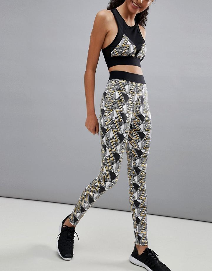 Noisy May Gym Graphic Print Leggings - Black