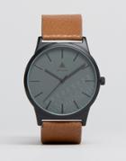 Asos Watch With Geo-tribal Embossed Face - Brown