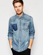 True Religion Regular Fit Distressed Denim Ryan Shirt - Cqqm Aftermath