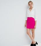 Asos Tall Tailored Uber High Waist Mini Skirt With Button Through And Pocket Detail - Pink