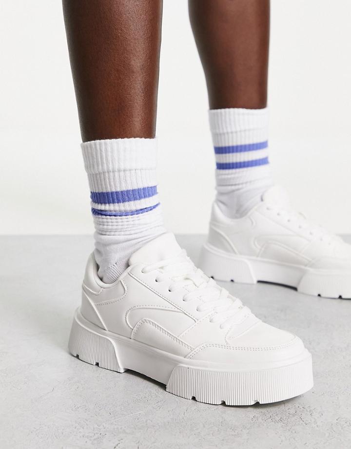 Pull & Bear Chunky Trainer In White