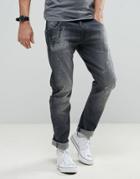 G-star Arc 3d Slim Jean Gray Wash Painted Jean - Gray