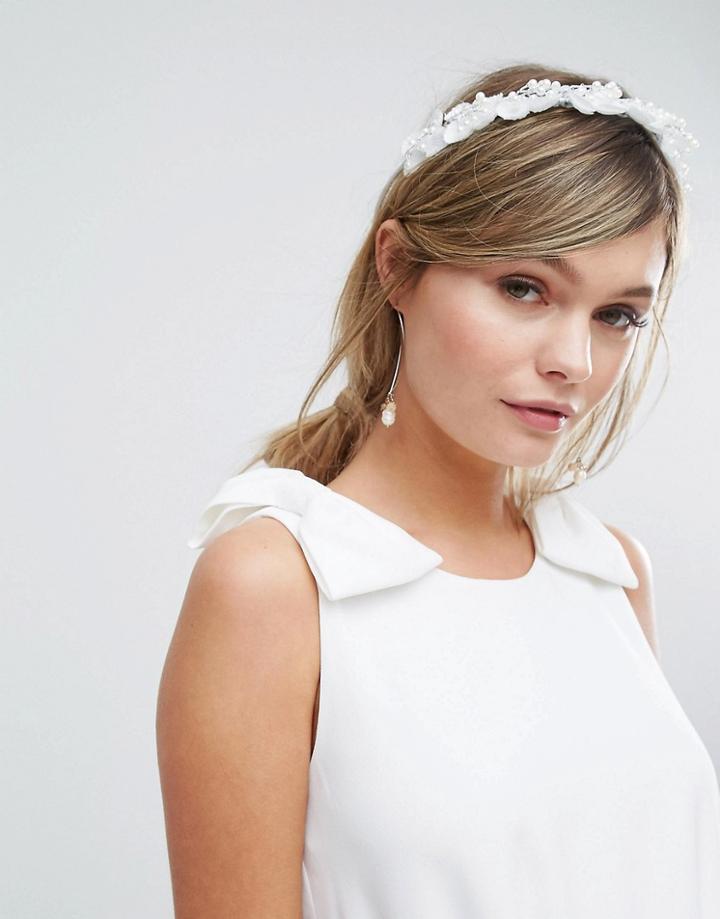 Johnny Loves Rosie Bouquet Bridal Headband - White