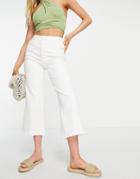 River Island High Rise Straight Crop Jean In White