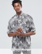 Reclaimed Vintage Festival Shirt In Skater Fit - Gray