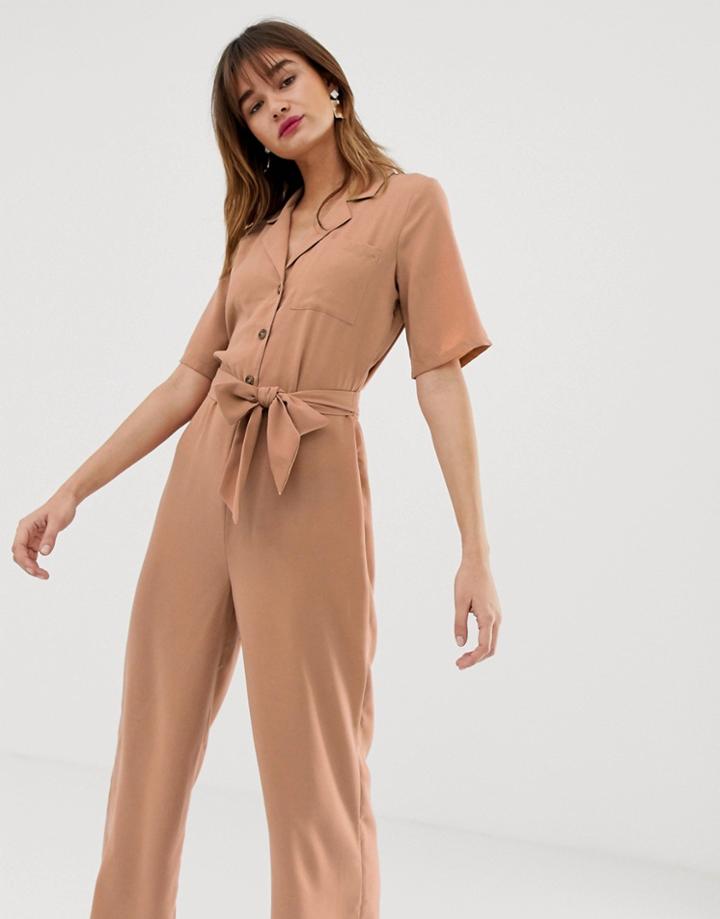 Vero Moda Utility Jumpsuit-tan