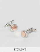 Aetherston Cufflinks In Silver And Rose Gold - Silver