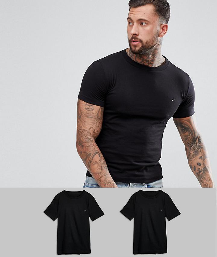 Replay 2 Pack Logo T-shirts Black - Black