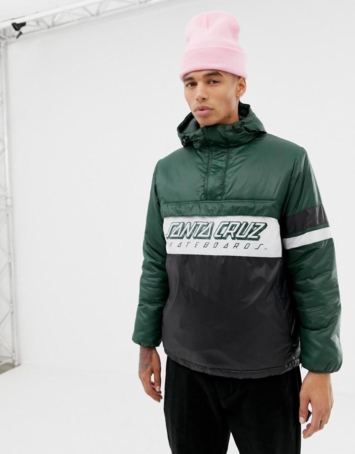 Santa Cruz Quest 1/4 Zip Overhead Jacket In Green - Green