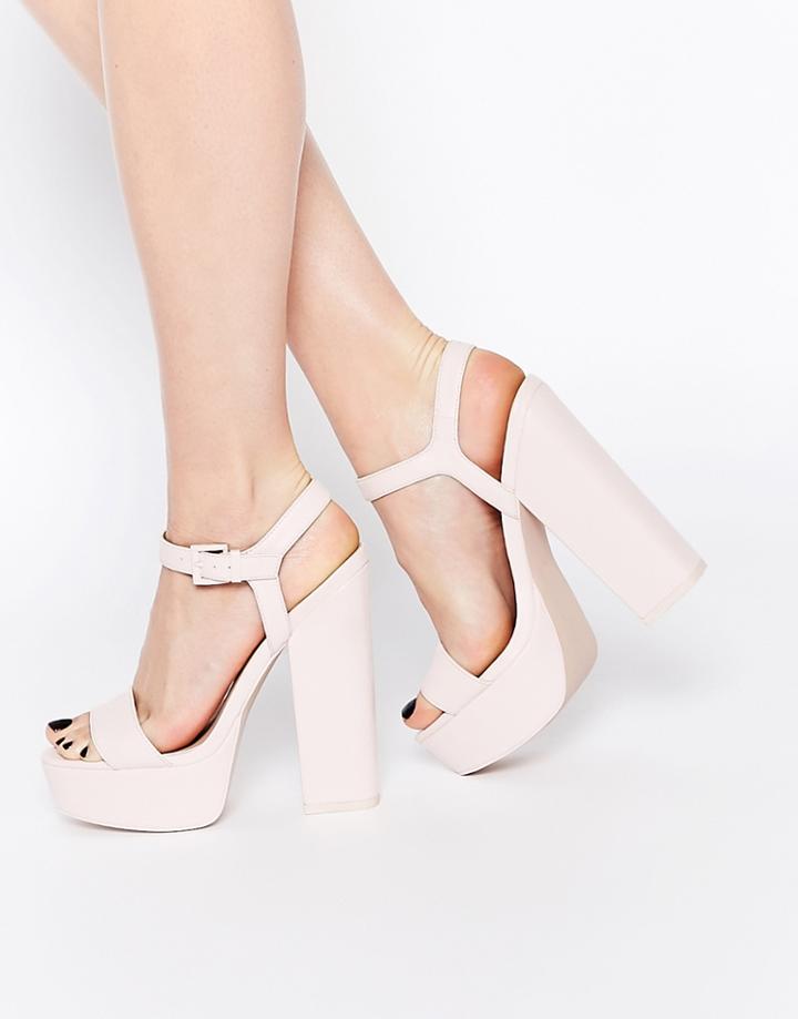 Asos Hit The Jackpot Heeled Sandals - Pale Pink