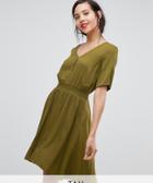 Y.a.s Tall Midi Dress With Elasticated Waist-green