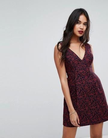 Forever New Jaquard Mini Dress - Red