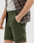 Selected Homme Chino Shorts In Organic Cotton-green