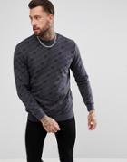 Adidas Originals Sweat With All Over Print In Black Cv8599 - Black