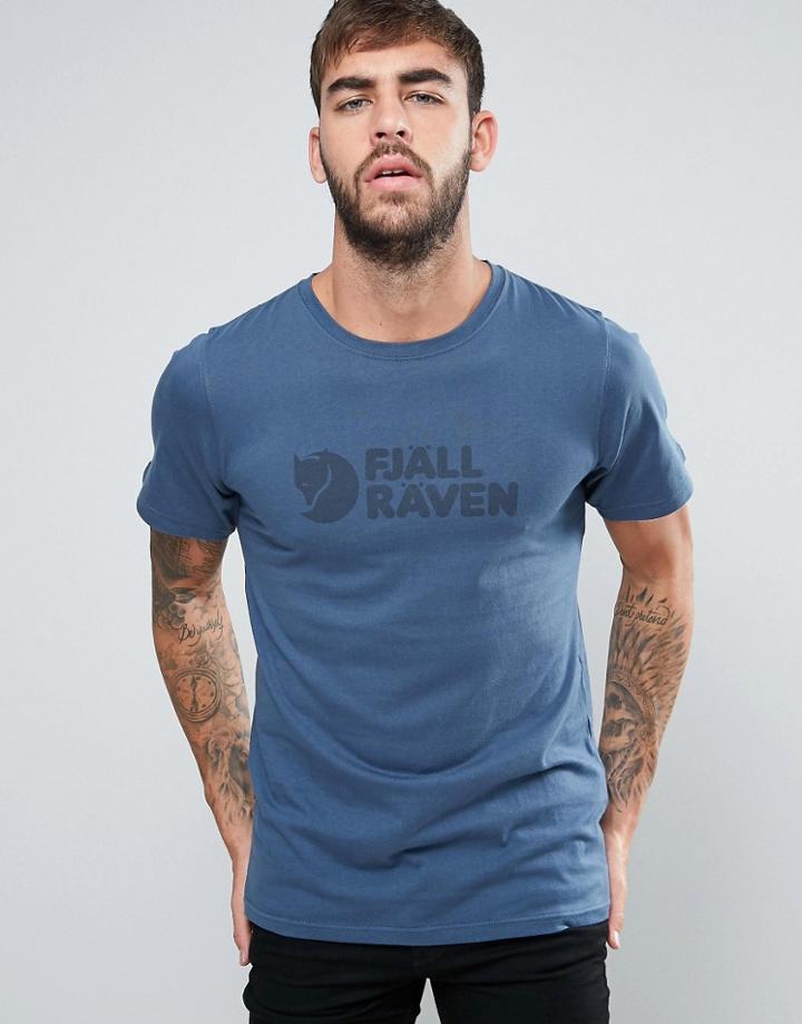Fjallraven T-shirt With Logo In Blue - Blue