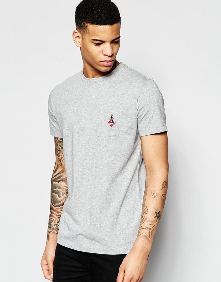Love Moschino Tattoo Pocket T-shirt - Gray