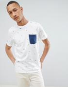 Jack & Jones Originals T-shirt With All Over Print And Pocket - White