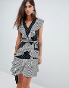 Y.a.s Dot And Stripe Ruffle Dress - Multi