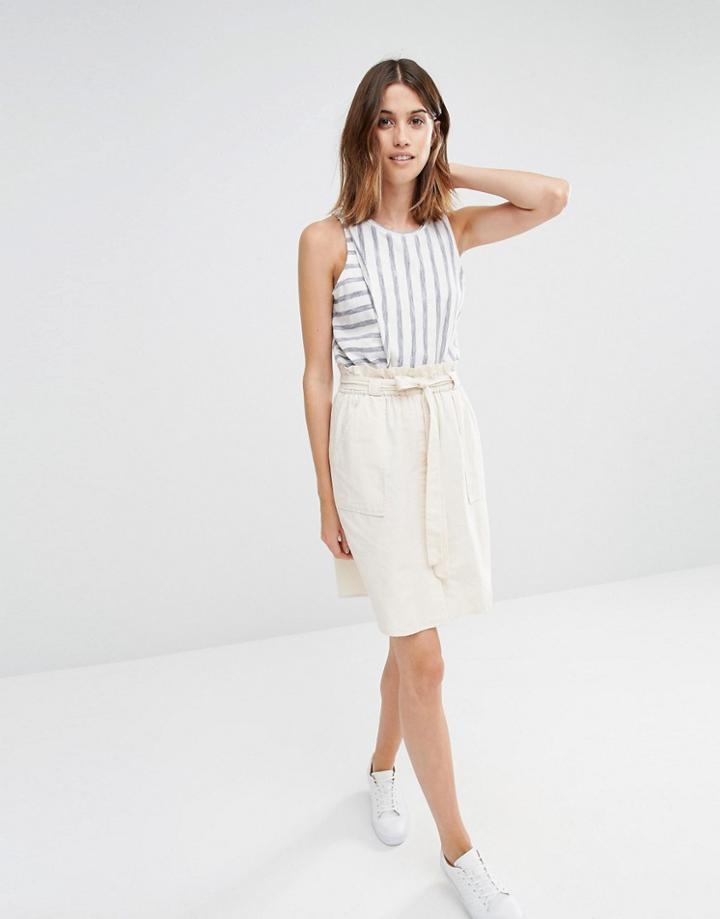 Vila Tie Waist Skirt - Beige