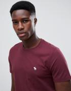 Abercrombie & Fitch Icon Moose Logo Crew Neck T-shirt In Burgundy - Red