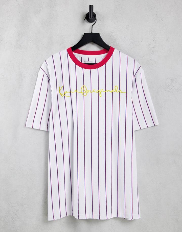 Karl Kani Originals Pinstripe T-shirt In White