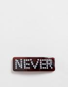 Asos Design Barette Hair Clip In Tortoiseshell With Pearl Slogan - Multi