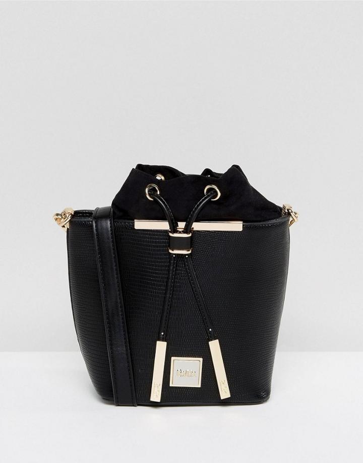 Faith Snake Effect Chain Cross Body Bag - Black
