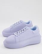 Asos Design Dorina Chunky Sole Sneakers In Blue-blues
