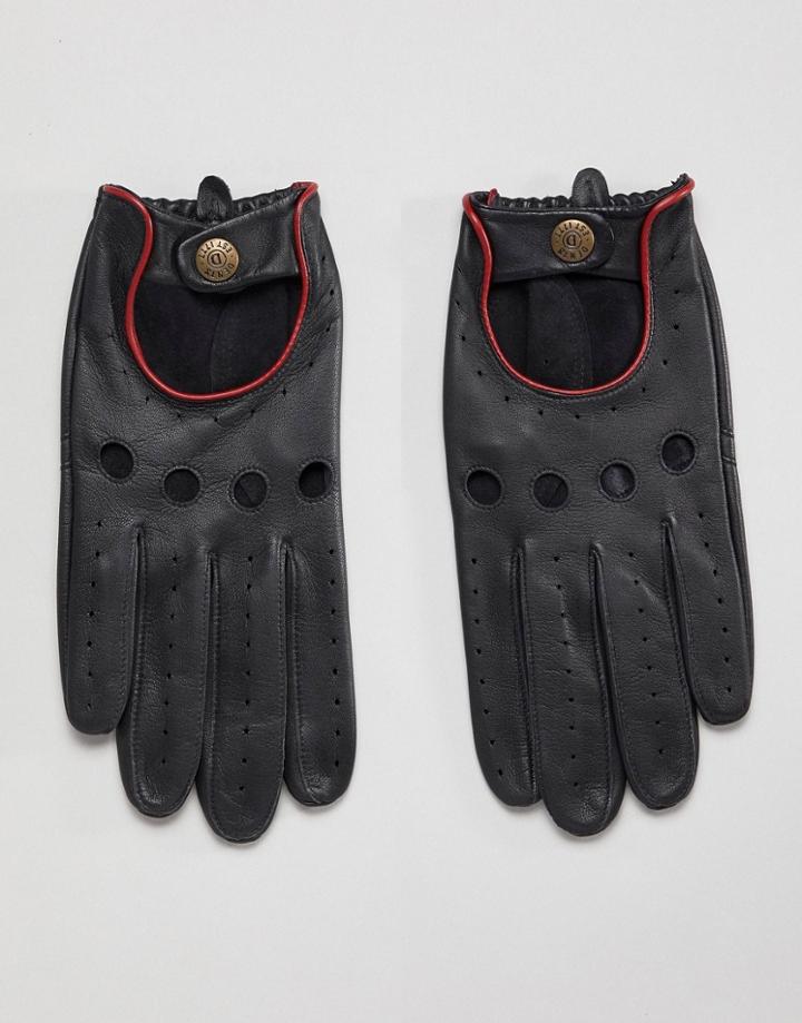Dents Delta Leather Driving Gloves - Black