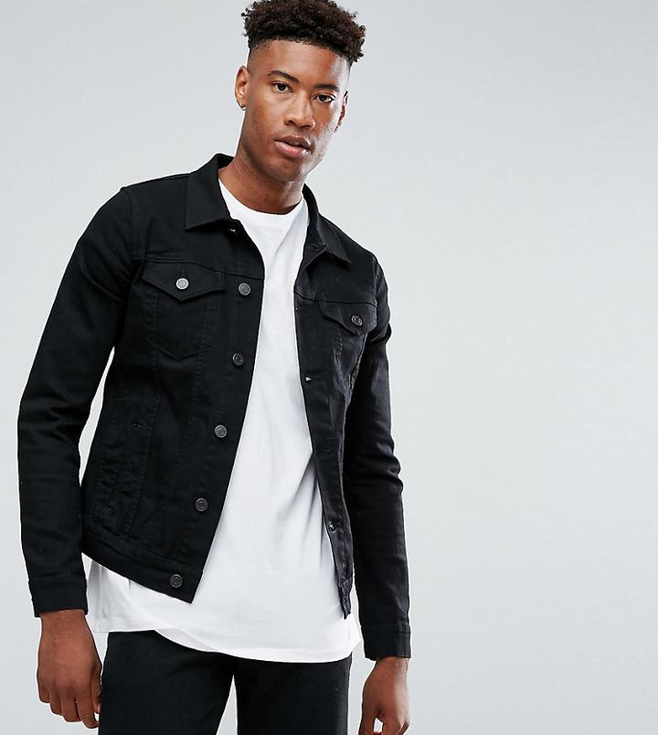 Selected Homme Tall Denim Jacket - Black