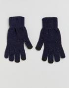 Asos Touchscreen Gloves In Navy Nepp - Blue