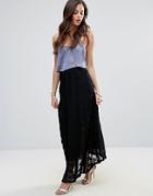 Oeurve Pleated Maxi Skirt - Black