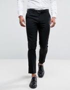 River Island Slim Fit Smart Pants In Black - Black