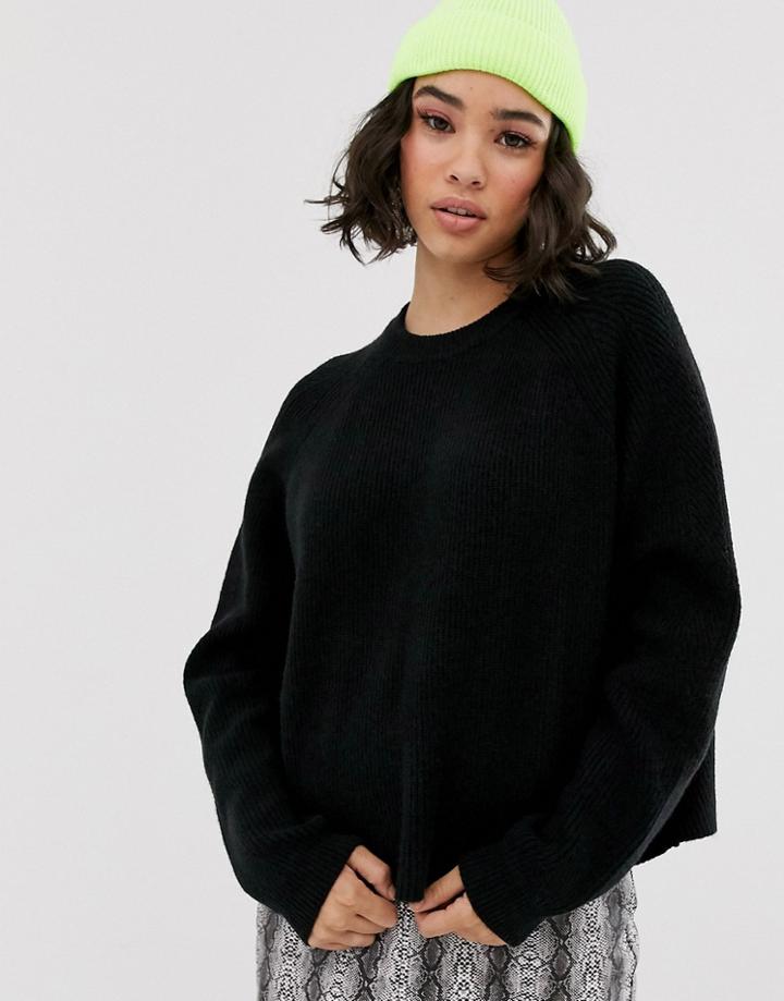 Bershka Loose Fitted Sweater In Black