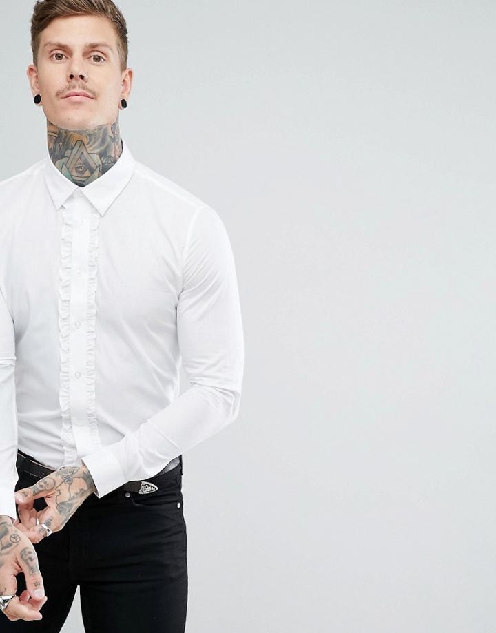 Devils Advocate White Ruffled Shirt - White