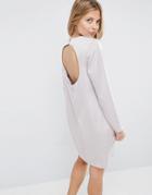 Asos Mini Dress With Open Back - Silver