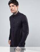 Farah Pique Jersey Shirt Exclusive In Black - Black