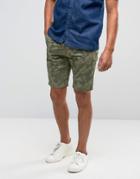 Threadbare Basic Camo Shorts - Green