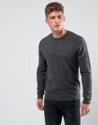 Asos Crew Neck Sweater In Charcoal - Gray