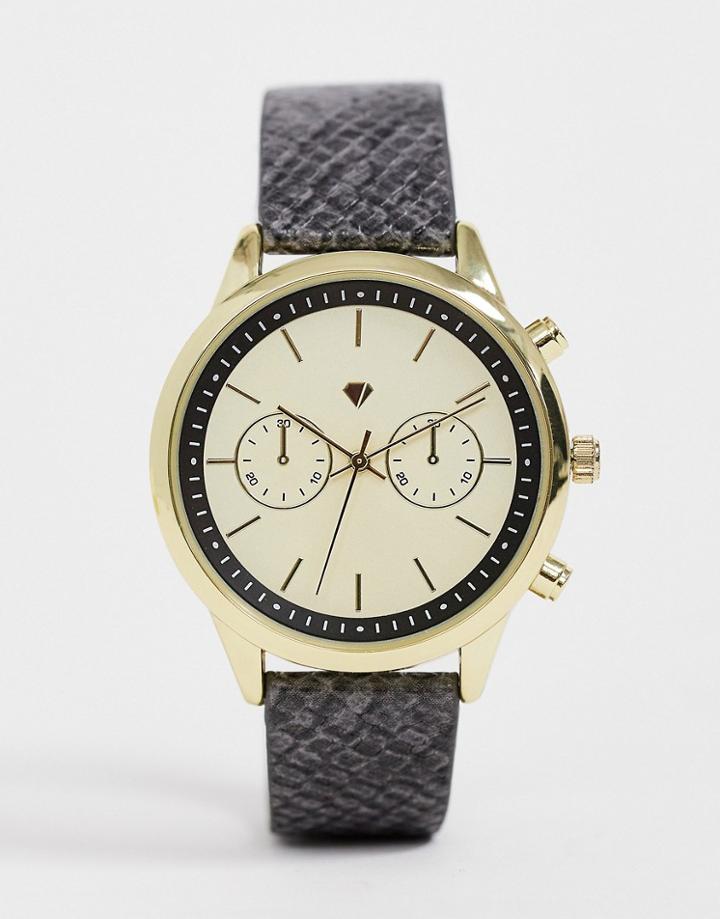 Spirit Ladies Snake Print Watch In Black