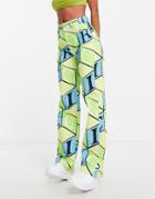 Fiorucci Y2k Mom Jeans With Cubic Logo Print-yellow
