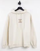 Stradivarius Str Oversized Cowgirl Motif Hoodie In Beige-neutral