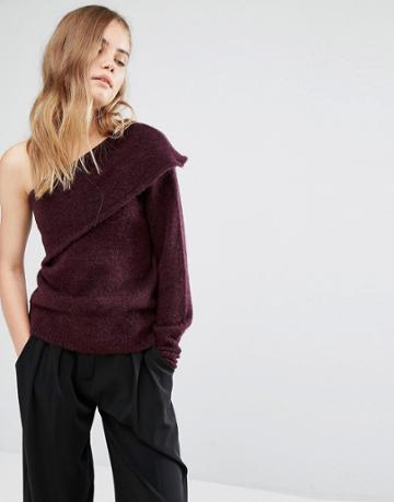 Gestuz One Shoulder Sweater - Purple