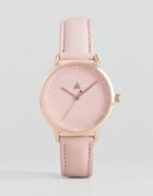 Asos Debossed Marker Pink Tonal Watch - Pink