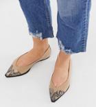 Asos Design Wide Fit Legend Pointed Toe Cap Ballet Flats - Multi