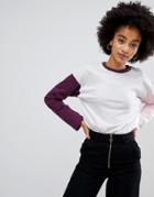 Chorus Contrast Panel Ringer Long Sleeved T-shirt - White