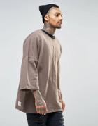 Granted Sweatshirt With Dropped Shoulder - Tan