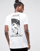 Asos Longline T-shirt With Back Print In White - White