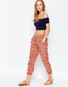 Gypsy 05 Silk Red Perfect Tie Dye Pants - Agra Red Multi